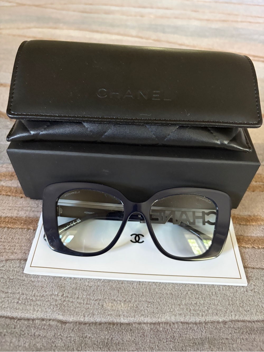 CHANEL Oversized Square Sunglasses in Deep Navy